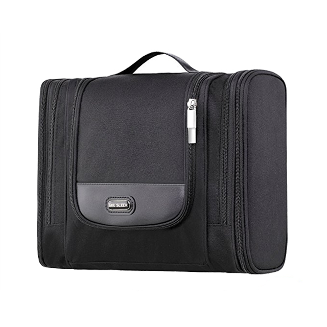 Waterproof Hanging Toiletry Bag Men Black Travel Kit For Shaving And Accessories