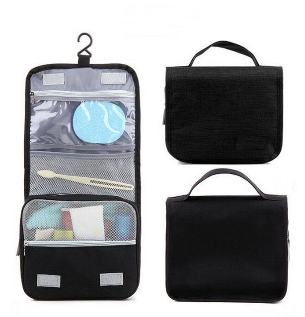 Women Folding Travel Wash Storage Bag Beauty Cosmetic Toiletry Bag With Hanging Hook