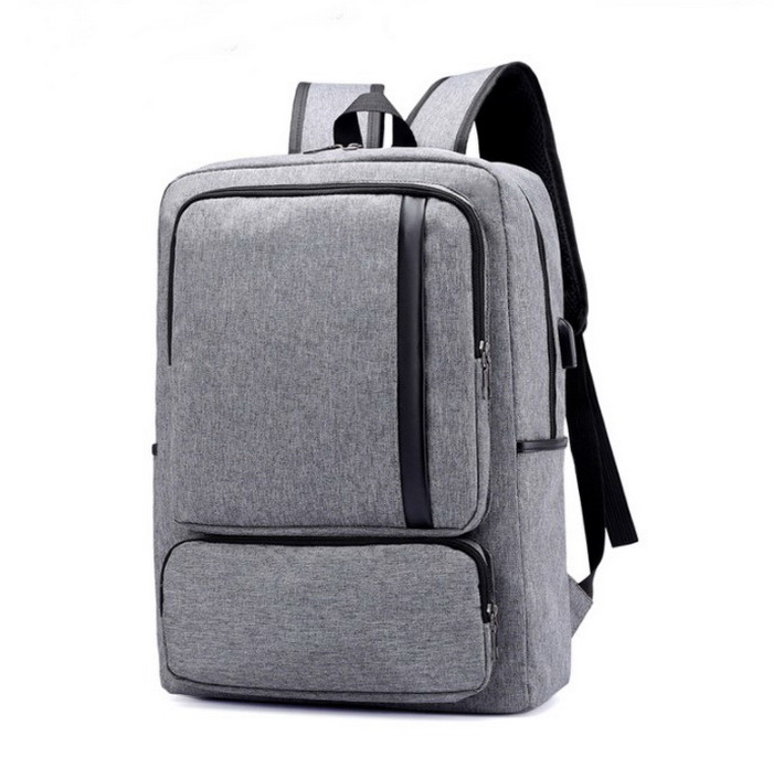 Newest Durable Waterproof Laptop Bag USB Backpack School With Leather Trim