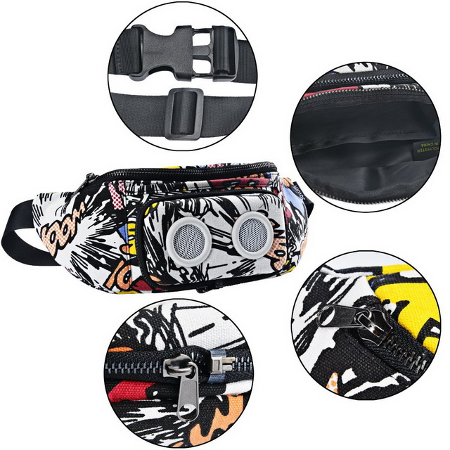 Multifunction Running Fanny Pack USB Charging Waist Bag With Speakers