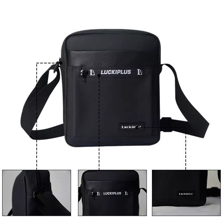 Branded High Quality Travel Business Leather Shoulder Bag Black Shoulder Bag