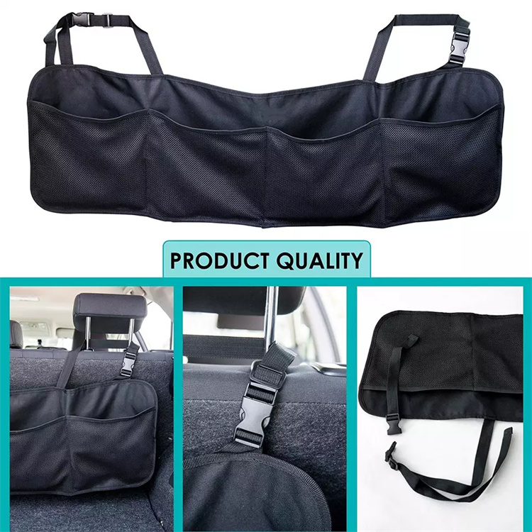 Car Rear Seat Net Pocket Storage Bag Car Organizer Large-capacity Trunk Seat Back Bag