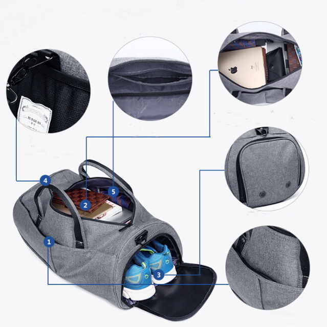 Fashion Custom Men Sport Weekend Travel Duffel Bag With Shoes Compartment
