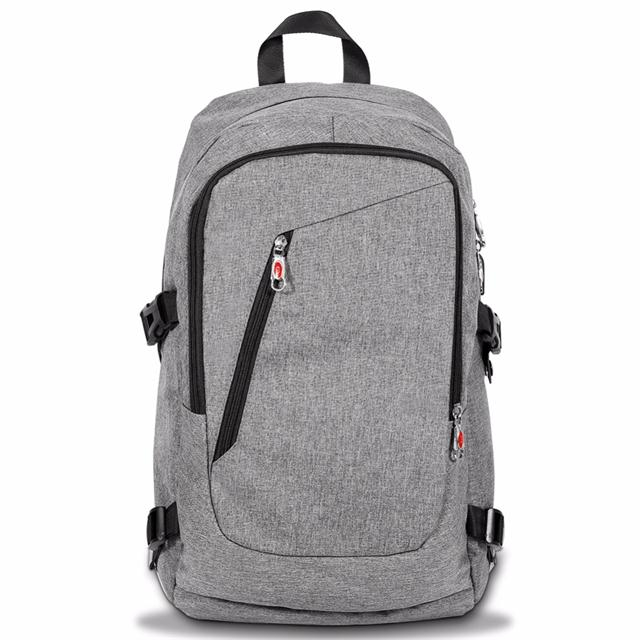 Canvas Laptop Backpack College School Computer Bag With USB Port
